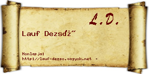 Lauf Dezső névjegykártya