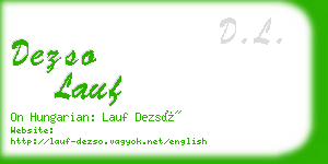 dezso lauf business card